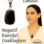 Sertifikalı Fasetli Şungit Doğal Taş Kolye – Negatif Enerji Koruma Denge ve Sağlık Taşı
