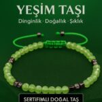 Sertifikalı Fasetli Terahertz Yeşim Doğal Taş Bileklik İnce Model – Zarif ve Şık Tasarım