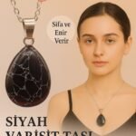 Sertifikalı Damla Model Siyah Varisit Taşı Kolye - Şifa ve Enerji Veren Doğal Taş