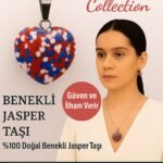 Sertifikalı  Kalp Model Benekli Jasper Doğal Taş Kolye – Güven ve İlham Verir