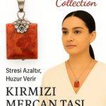 Sertifikalı Zirkon Taşlı Model Kırmızı Mercan Taşı Kolye – Stresi Azaltan ve Huzur Veren Doğal Taş