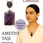 Sertifikalı Zirkon Taşlı Model Doğal Ametist Taşı Kolye – Cesaret ve Özgüven Veren Şık Tasarım