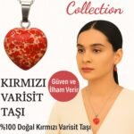 Sertifikalı Kalp Model Kırmızı Varisit Doğal Taş Kolye – Güven ve İlham Verir