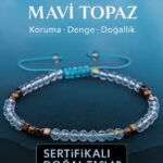 Sertifikalı Terahertz Mavi Topaz Doğal Taş Bileklik İnce Model – Zarif ve Şık Tasarım