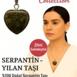 Sertifikalı Kalp Model Serpantin Yılan Doğal Taş Kolye – Zihni Sakinleştiren Denge ve Koruma Taşı