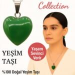 Sertifikalı Kalp Model Yeşim Doğal Taş Kolye – Yaşam Sevinci ve Şifa Verir