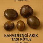 Sertifikalı Kahverengi Akik Taşı Kütle 25–30 mm Topraklanma Güven ve Denge Enerjisi Taşı