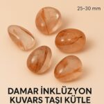Sertifikalı Damar İnklüzyon Kuvars Taşı Kütle 25–30 mm İçsel Huzur Işık ve Duyarlılık Taşı