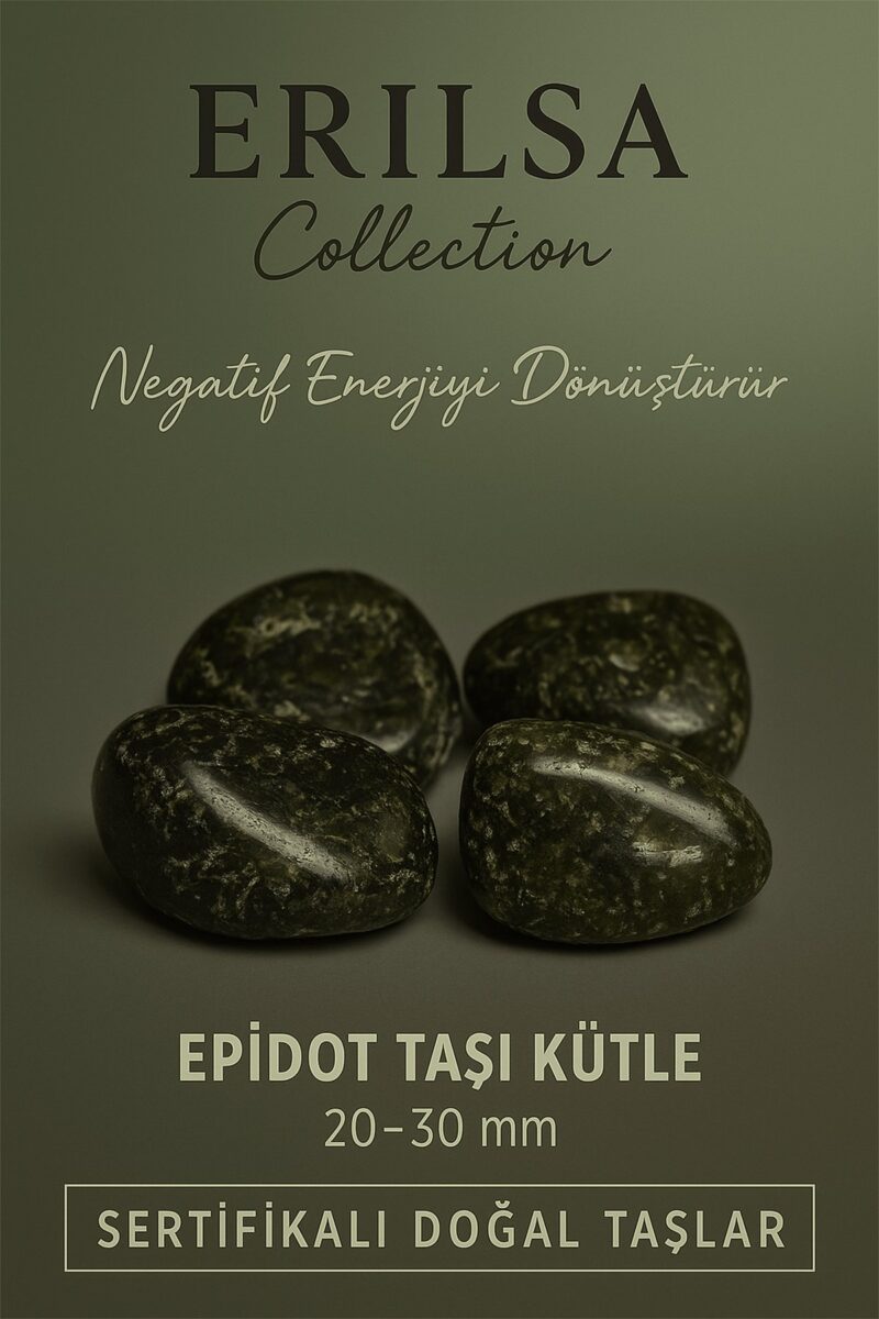 Sertifikalı Epidot Taşı Kütle 20–30 mm – Negatif Enerjiyi Dönüştüren Doğal Taş