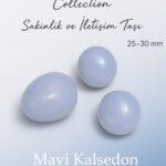 Sertifikalı Mavi Kalsedon Taşı Kütle 25–30 mm Sakinlik İletişim ve Duygusal Denge Taşı