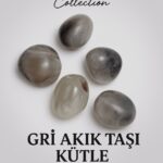 Sertifikalı Gri Akik Taşı Kütle 25–30 mm Duygusal Denge Sakinlik ve Koruma Taşı