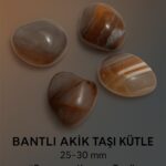 Sertifikalı Bantlı Akik Taşı Kütle 25–30 mm Denge Koruma ve Topraklanma Taşı