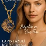 Sertifikalı Gold Renkli Ham Lapis Lazuli Doğal Taş Kolye – Bilgelik ve Güç Taşı
