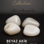 Sertifikalı Beyaz Akik Taşı Kütle 20–25 mm – Saflık ve Arınma Taşı Doğal Taş