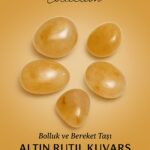 Sertifikalı Altın Rutil Kuvars Taşı Kütle 25–30 mm Bolluk Bereket ve Işık Enerjisi Taşı