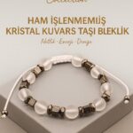 Sertifikalı Ham İşlenmemiş Kristal Kuvars Doğal Taş Bileklik - 8x8 mm Netlik Enerji ve Denge Taşı