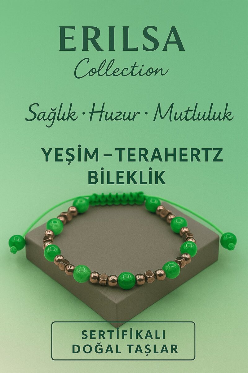Sertifikalı Terahertz Yeşim Taşı Bileklik – Sağlık, Huzur ve Mutluluk Veren Doğal Taş