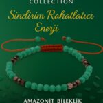 Sertifikalı Sindirim Rahatlatıcı Enerji Bilekliği – Amazonit Terahertz Doğal Taş İnce Model