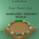Sertifikalı Terahertz Aventurin Doğal Taş Bileklik - Enerji Bereket Sevgi Taşı