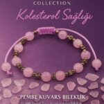 Sertifikalı Kolesterol Sağlığı Bilekliği - Pembe Kuvars 6 mm Doğal Taş – Terahertz Destekli