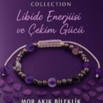 Sertifikalı Libido Enerjisi Artırma  Çekim Gücü Bilekliği - Mor Akik ve Terahertz 6 mm Doğal Taş