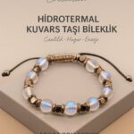 Sertifikalı Hidrotermal Kuvars Doğal Taş Bileklik - 8x8 mm Canlılık Huzur ve Enerji Taşı
