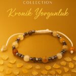 Sertifikalı Kronik Yorgunluk Stres Destek Bilekliği - Bal Akik ve Terahertz Doğal Yaşam Gücü Taşı