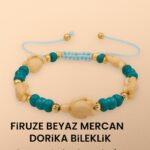 Sertifikalı Kaplumbağa Dorika Beyaz Mercan Firuze Taşı Bileklik – Doğanın Huzurunu Bileğinde Hisset