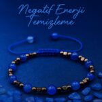 Sertifikalı Negatif Enerji Temizleme Bilekliği – Mavi Akik ve Terahertz – 6 mm