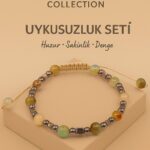 Sertifikalı Yeşil Akik Karnelyan Akik Terahertz Doğal Uykusuzluk Bileklik Seti Huzur Sakinlik Taşı