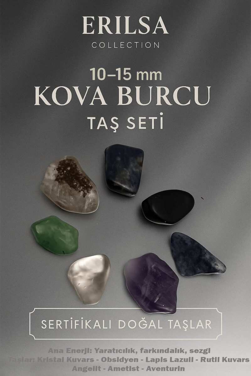 Sertifikalı Kova Burcu Doğal Taş Kütle Seti 10-15 mm - Yaratıcılık ve Sezgi Enerjisi Taşları
