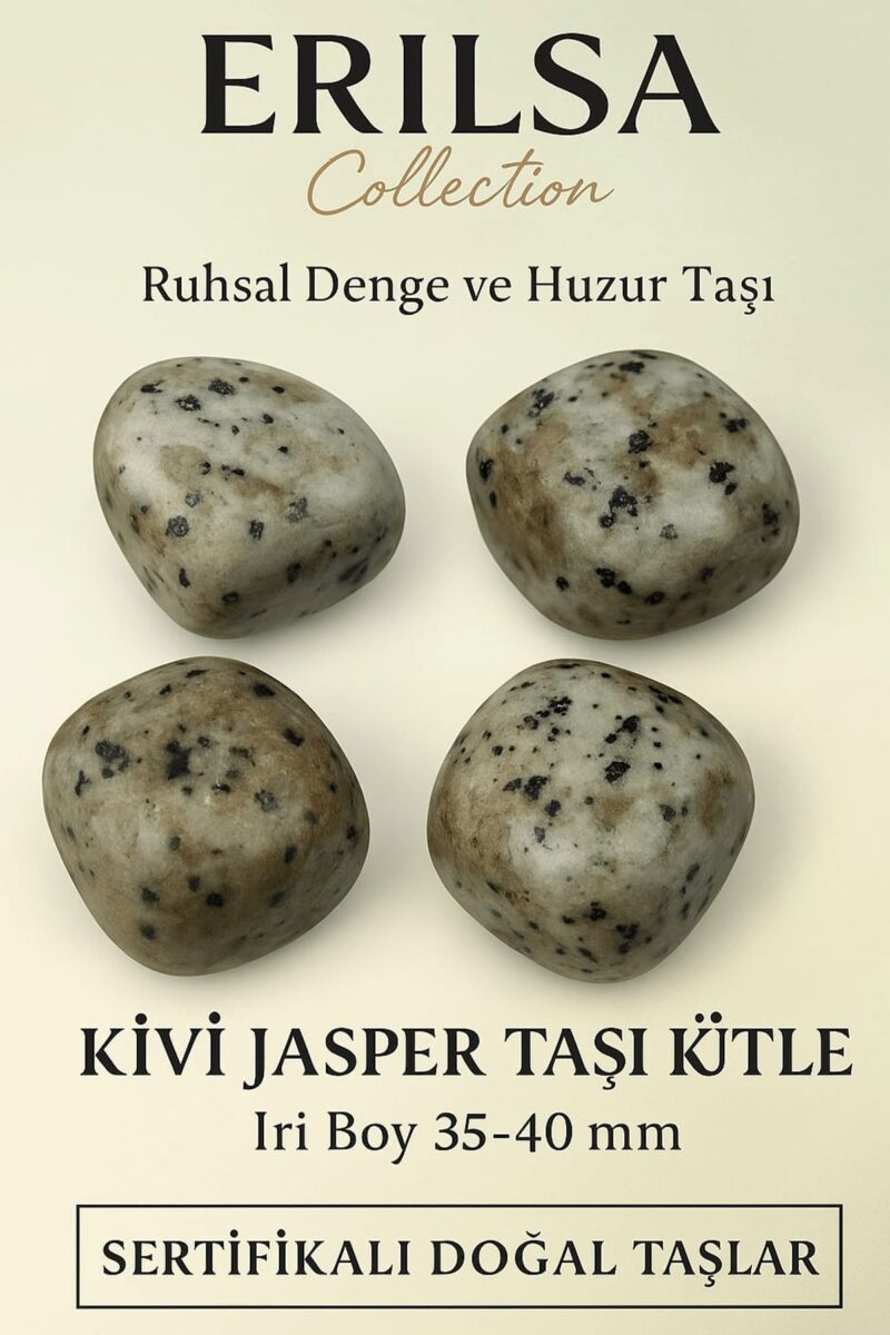 Sertifikalı Kivi Jasper Taşı Kütle 35 40 mm Ruhsal Denge ve Huzur Taşı