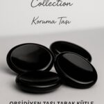 Sertifikalı Obsidyen Taşı Kase Kütle 35 mm - Doğal Koruma Taşı