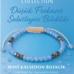 Sertifikalı Düşük Frekans Sabitleyici Bileklik - Mavi Kalsedon Terahertz Doğal Taş 4mm