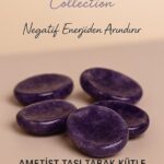 Sertifikalı Ametist Taşı Kase Kütle 35 mm - Doğal Negatif Enerjiden Arındıran Taş