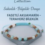 Sertifikalı Fasetli Terahertz Akuamarin Taşı Bileklik – Sakinlik, Bilgelik ve Denge Taşı
