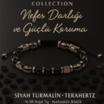 Sertifikalı Nefes Darligi ve Astım Bilekliği - Siyah Turmalin ve Terahertz Dogal Tas 6 mm