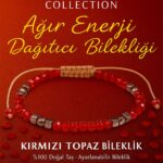 Sertifikalı Ağır Enerji Dağıtıcı Koruyucu Bileklik - Kırmızı Topaz Terahertz Doğal Taş