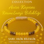 Sertifikalı Aura Kapanı Koruma Enerji Bilekliği - Sarı Akik Terahertz Doğal Taş