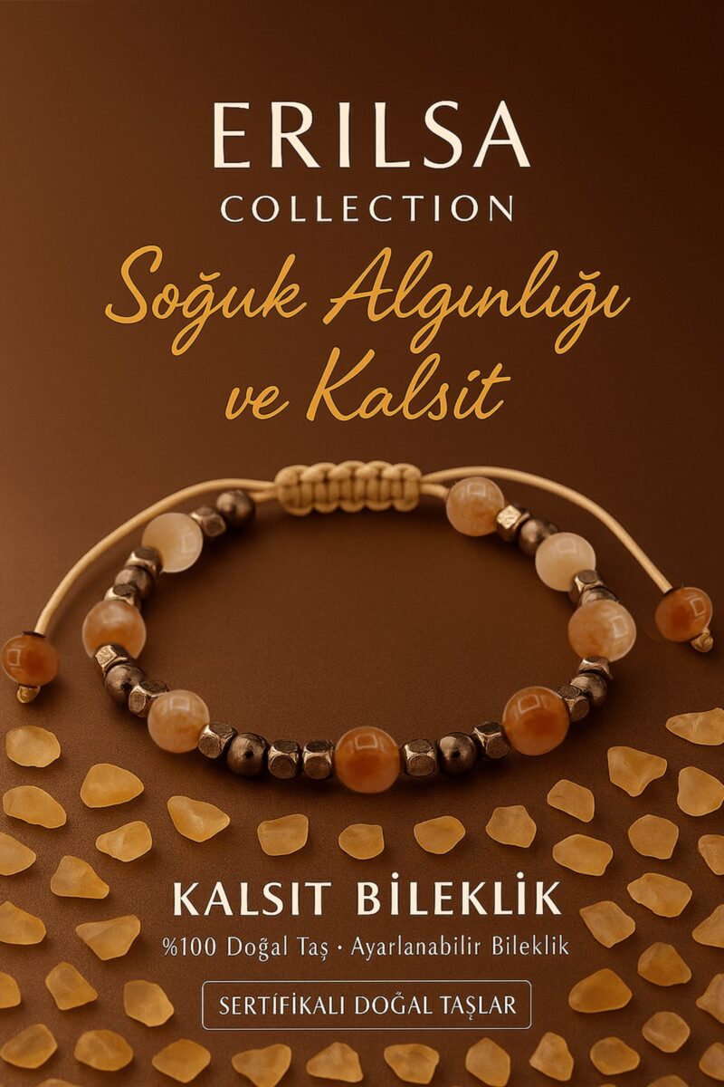 Sertifikalı Soguk Algınlığı ve Bağışıklık Destek Kalsit Bileklik - Bal Kalsit ve Terahertz Taşı