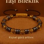 Sertifikalı Şeffaf Bal Sitrin Taşı Bileklik 8x8 mm – Kişisel Güç ve Bereket Taşı