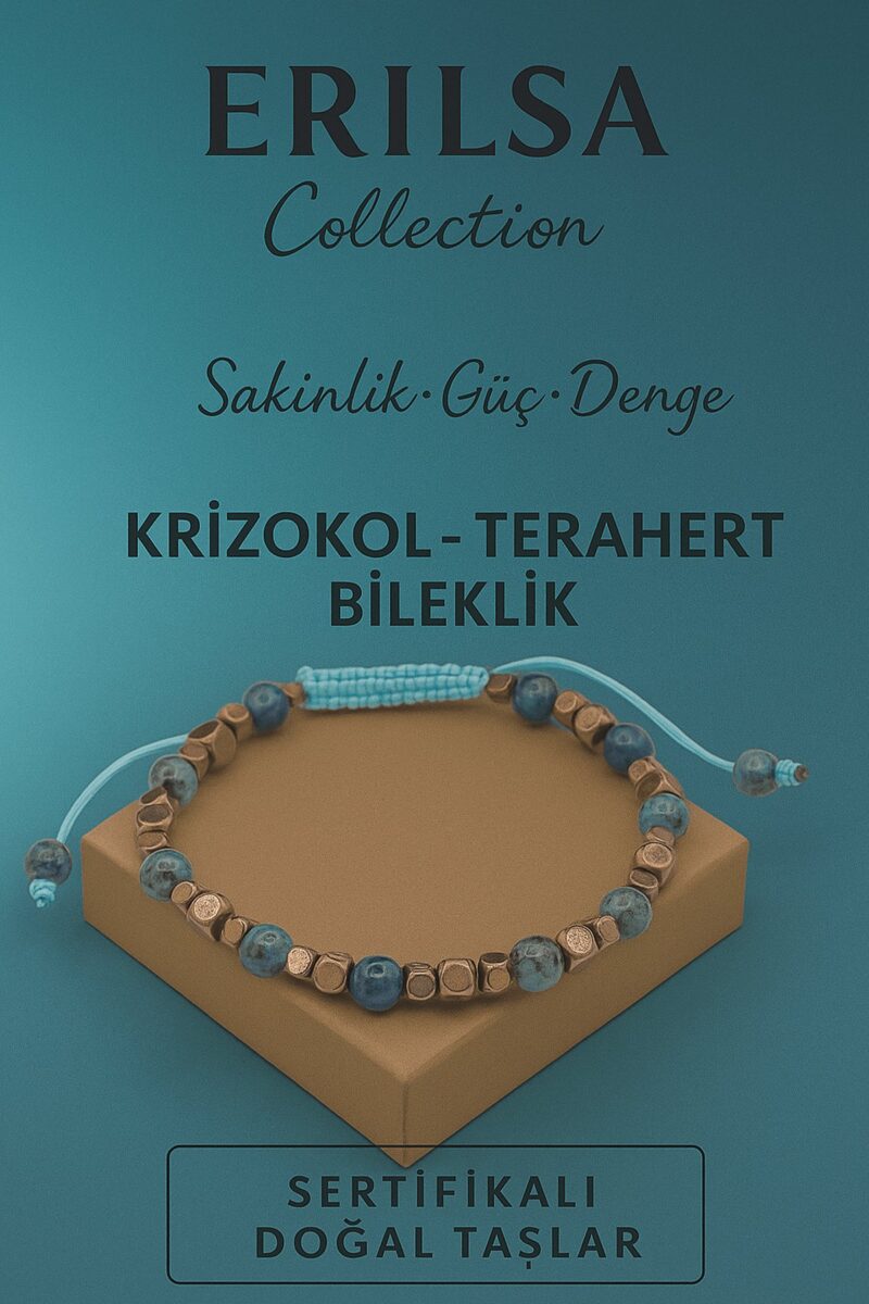 SertifikalıTerahertz Krizokol Taşı Bileklik - Sakinlik Denge Güç Ayarlanabilir Model