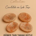 Sertifikalı Güneş Taşı Kase Kütle 35 mm - Doğal Canlılık ve Işık Taşı