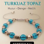 Sertifikalı Turkuaz Topaz Doğal Taş Bileklik - 8x8 mm Huzur Denge Netlik Enerji Taşı