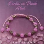 Sertifikalı Anksiyete Korku ve Panik Atak Bilekliği – Kunzit ve Terahertz– 6 mm