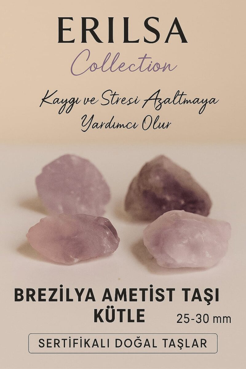 Sertikalı Brezilya Ametist Doğal Taş Kütle 25 30 mm Kaygı ve Stresi Azaltır