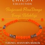 Sertifikalı Bağırsak Flora Denge Enerji Bilekliği - Turuncu Aventurin Terahertz Doğal Taş 4 mm