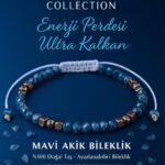 Sertifikalı Enerji Perdesi Ultra Kalkan Koruma Bilekliği - Mavi Akik Terahertz Doğal Taş