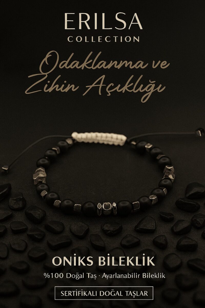 Sertifikalı Öğrenme Zihin Açıklığı ve Odaklanma Bilekliği – Oniks ve Terahertz – 6 mm