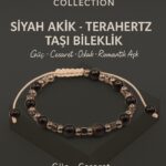 Sertifikalı Terahertz Siyah Akik Taşı Bileklik - Güç Cesaret Odak Denge Doğal Taş